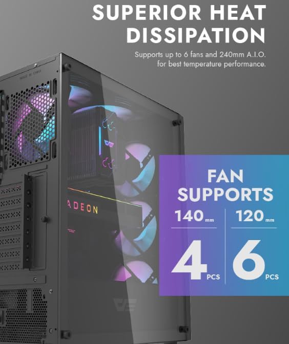 DarkFlash DK350 ATX Mid Tower Gaming Case with 4 ARGB Fans – Black DarkFlash DK350 ATX Mid Tower Gaming Case with 4 ARGB Fans – Black